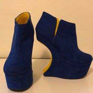 Blue & Yellow Moon Heels